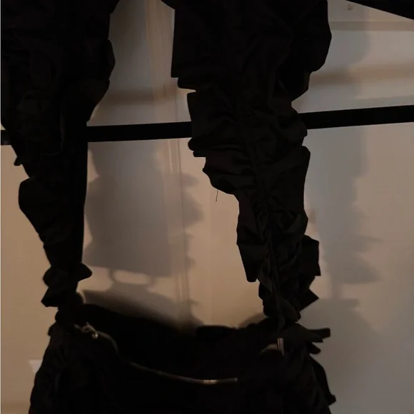 Molly Goddard Hand ruffled Black shoulder bag - Picture 2 of 5